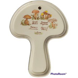 Avon Country Kitchen Hand Painted Porcelain Mushroom Trivet Wall Table Vtg 1980